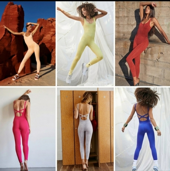 Free People FP Movement Good Karma Free Throw Tank Onesie Leotard Dark Olive - Picture 5 of 7